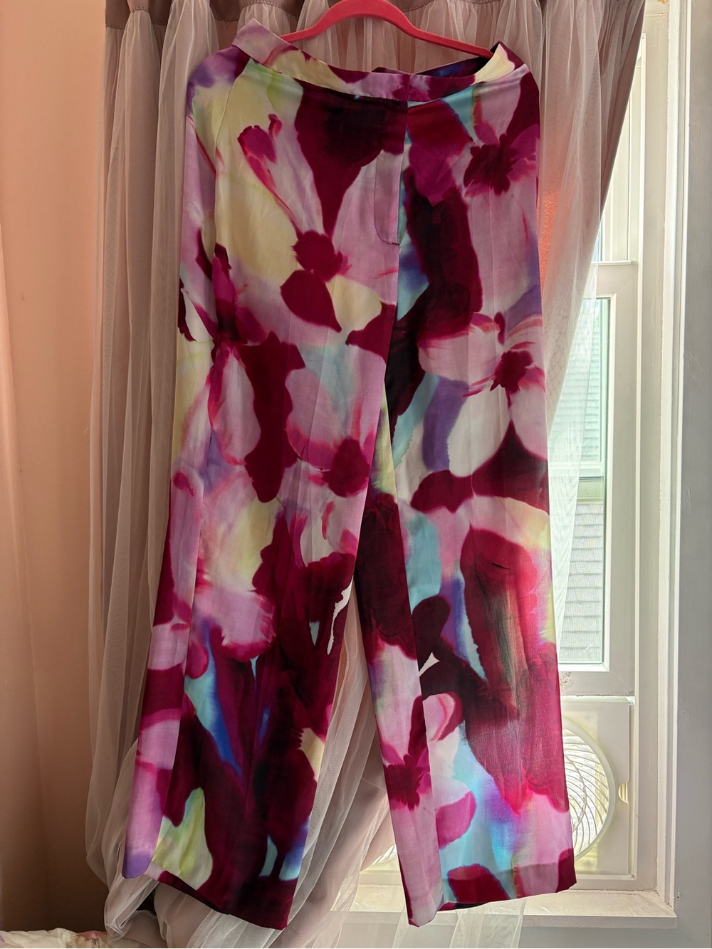 New Zara Printed High Waist Floral Trousers Pants Satin Finish 8256/157/001